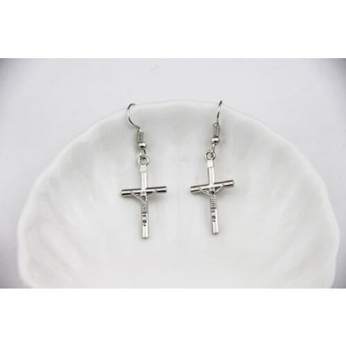 ZRM 20pairs/lot Wholesale Fashion Jewelry Charm Jesus Cross Earrings For Women DIY Holiday Gifts