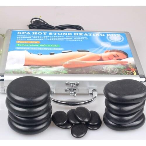 10/16 pcs cold-hot spa Energy stone volcanic hot stone SPA oil stone with thermostat heater volcanic energy massage stone