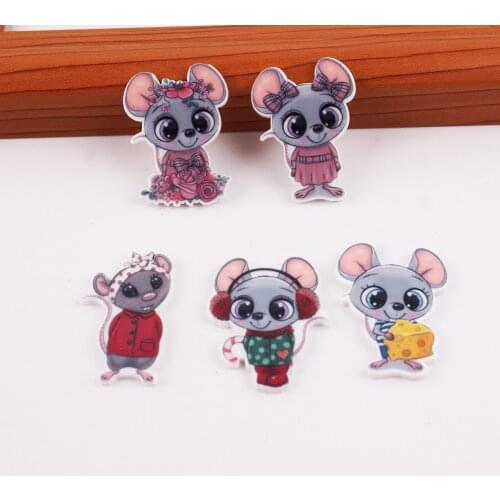 10pcs/lot kawaii planar resin mouse new arrival resin cabochons accessories Ornaments