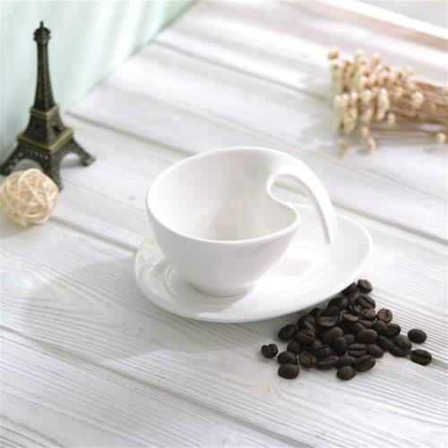 100ml creative coffee mug with saucer coffee mugs white ceramic cup European style cafe cup personalized gift