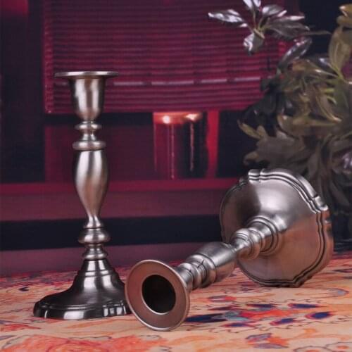 2pcs/pair vintage candlestick candle stick holder metal candle holders for home decorations candlestick wedding ZT132