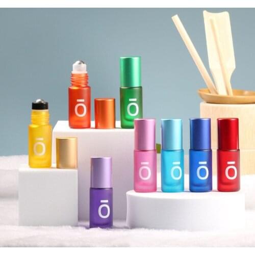 5ml Glass Essential Oil Roller Bottles Sample Test Roller Essential Oil Vials with Stainless Steel
