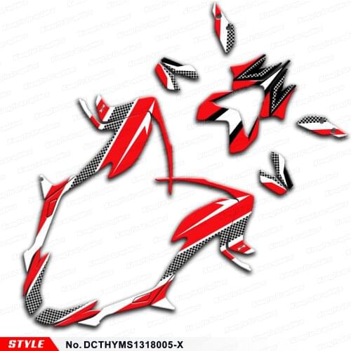 Aftermarket Vinyl Decals Stickers for DUCATI Hypermotard Hyperstrada 821 939 2013 2014 2015 to 2018, Style No.DCTHYMS1318005-X
