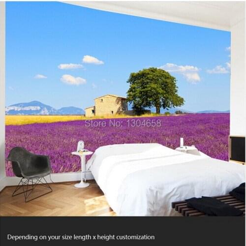 Free shipping custom modern 3D murals Lavender wave comic living room bedroom television background wallpaper flower garden