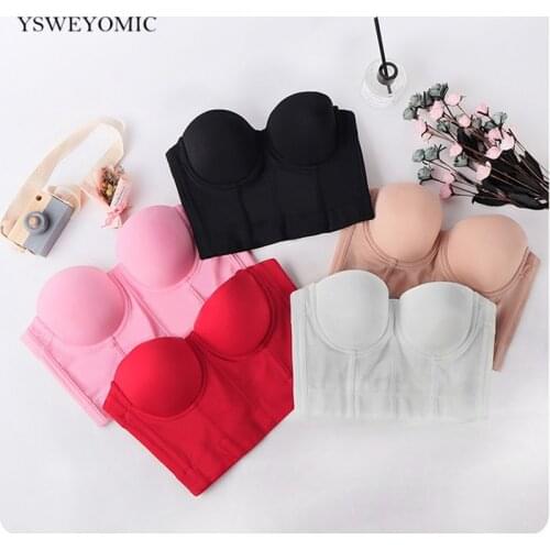 Soft High Quality Fabric Pink Red 5 color Corset Brallet Womens Bustier Bra Night Club Party Cropped Top Vest Plus Size