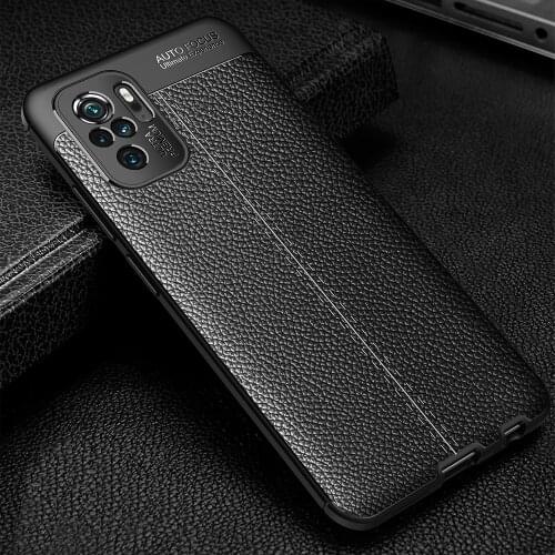 Redmi Note 10 Case for Xiaomi Redmi Note 10 Pro Litchi Pattern leather Soft TPU COVER for Redmi Note 10 4G Coque Capa Fundas