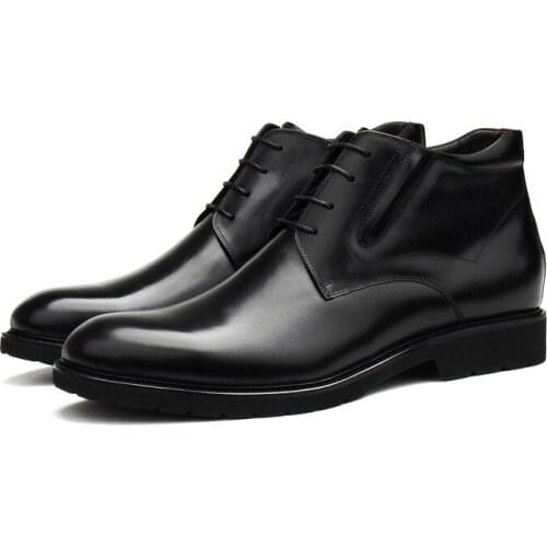 Large Size EUR45 Black Mens Ankle Boots Genuine Leather Chelsea Boots Male Dress Boots