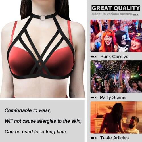 Elastic Harness Lingerie Woman Sexy Chest Bondage Cupless Bra Straps Suspenders BDSM Clothing Festival Rave Accessories Fetish