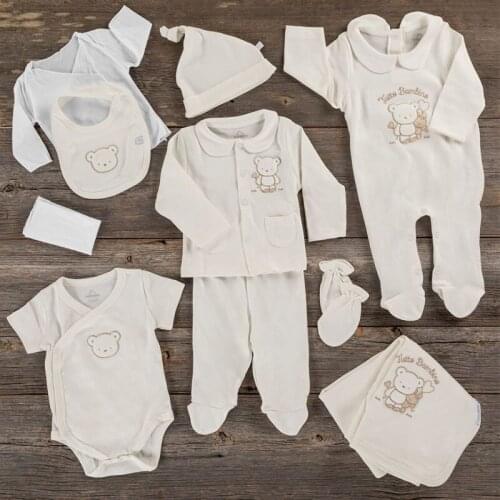 Funna baby 8510 infant bodysuit-Layette set immediately after hospltal (Ten/10 pcs)-Ecru