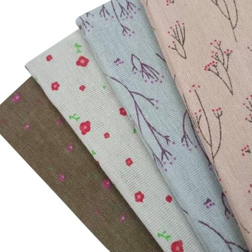 Abrasion-Resistant Printed Cotton Linen Fabric Patchwork Canvas Cotton Linen Fabric DIY Sewing Quilting Floral Printed Material