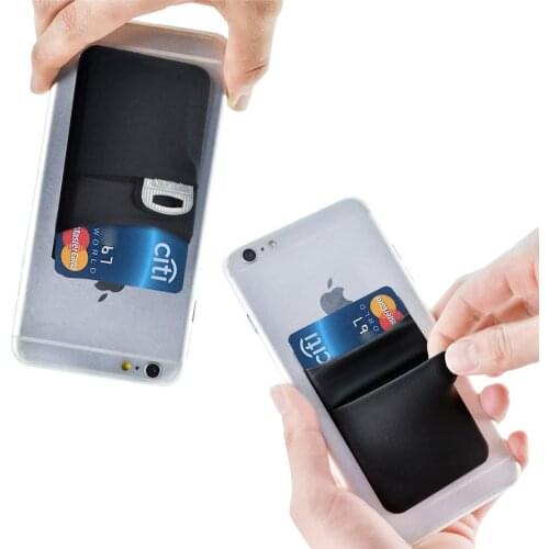 Adhesive Sticker Phone Pocket Cell Phone Stick On Card Wallet Stretchy Lycra Credit Cards ID Card Holder Pouch Sleeve