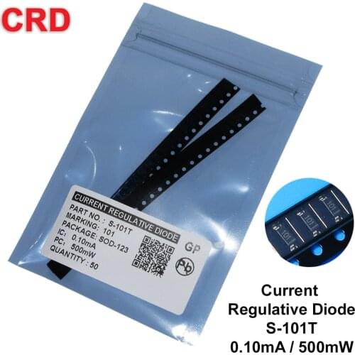 50PCS/LOT CRD Diode kit S-101T 0.1mA SMD SOD-123 CURRENT REGULATIVE DIODES NEW Free shipping It can be applied to sensors
