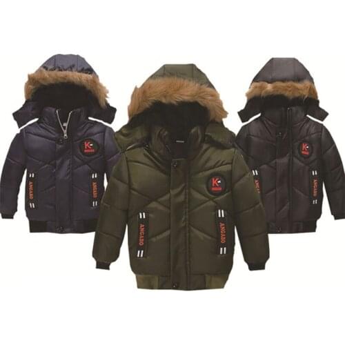 2020 Autumn Winter Thick Warm Outerwear Kids Cool Hooded Jacket Children Fashion Cotton Clothes Boys Casual Comfortable Coat