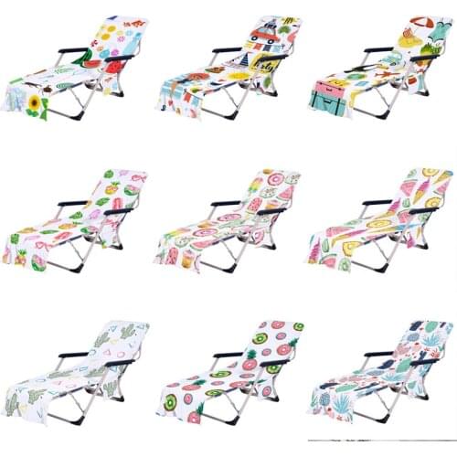 Multi-Functional Lazy Lounger Beach Towel Coconut tree Cactus Lazy Beach Lounge Chair Cover Towel Holiday Garden Without Chair