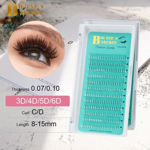 Big eyes secret Lashes Extension 3D4D5D6D Short Stem Lashes Pre Made Volume Fans Faux Mink Russian Volume FansEyelash Extension