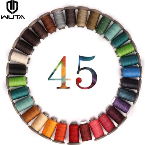 WUTA 1Pcs 120 Meter 0.45mm Round Waxed Leather Craft Thread Polyester Hand Sewing Line DIY Cord