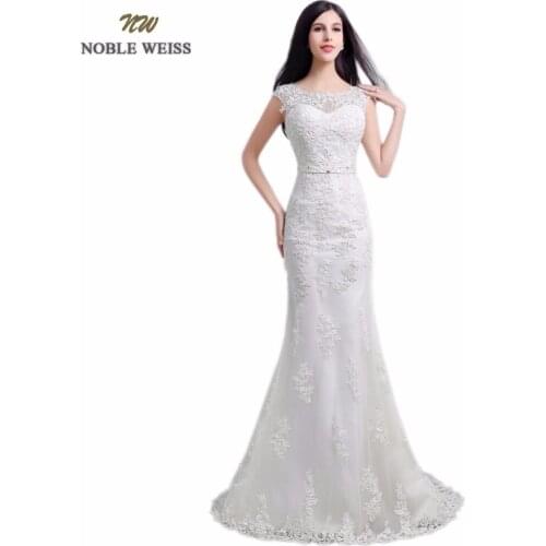 Noble Weiss Mermaid Silhouette Wedding Dresses