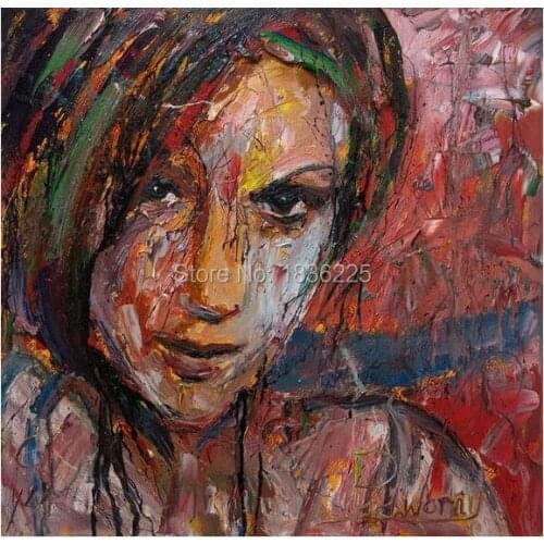 Palette Knife Handpainted Impressionist Figure Oil Painting on Canvas Elegant Beauty Girl Classical Paintings art