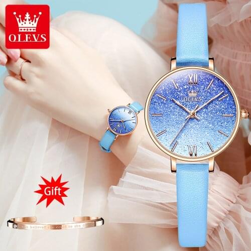Casual Women Romantic Starry Sky Wrist Watch bracelet Leather Rhinestone Designer Ladies Clock Simple Dress Gfit Montre Femme