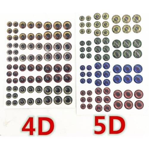 One pack=72Pcs 6mm 8mm 10mm4D/5D Fishing Lure EyeFly Tying Material Holographic Artificial Fish Eye Fishing Accessories Sticker