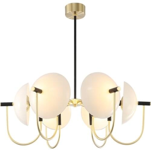 Nordic Modern Designer Pendant Light Metal Glass Gold Black Suspension Luminaire Living Room Decoration Villa Model Room Bedroom