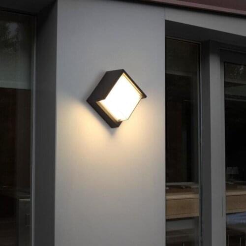 LED Wall Lamp 6W/12W Garden IP65 Waterproof Square Metal Bulkhead Modern External Wall lamp for Passway Corridor Decorated