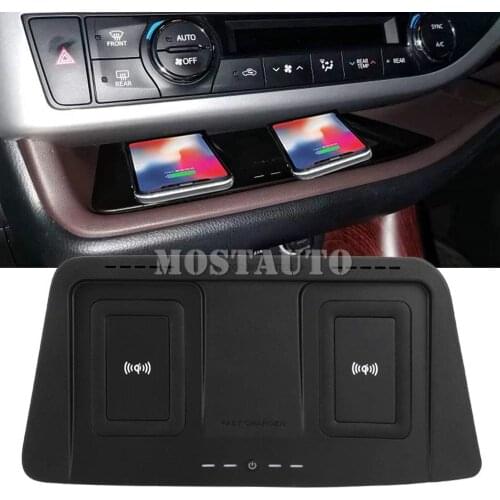The Phone With QI Wireless Charging For Toyota Highlander Wireless Car Charger Phone Charger Plug And Play 2014-2019