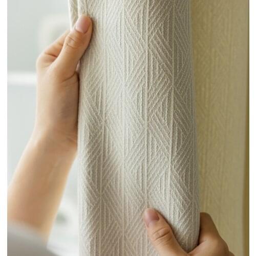 Custom curtain Nordic Simplicity modern Jacquard Texture Chenille shading bedroom livingroom window thick blackout curtain M1126