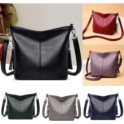 Womens PU Leather Handbags Ladies Solid Color Hand Bags For Storage Purse Ladies Large Capacity Messenger Bag For Female