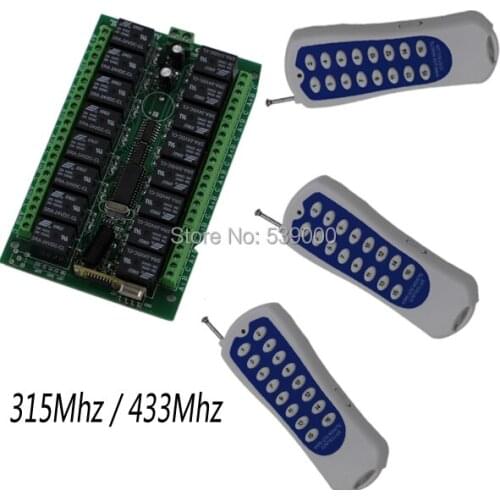 16CH DC 24V remote control switch 3 x transmitter + 1 x recevier wireless switch Radio smart control