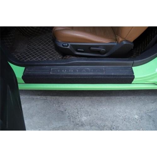 2PCS Car Door Anti-scratch Threshold Protection Cover Trim Sticker for Ford Mustang 2009-2013 Matte Black Paper