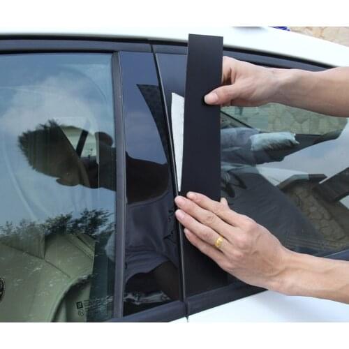 6Pcs Window Center B C Pillar Post Cover Trim Sticker For Honda Accord 2013-2017 Glossy Black Window Pillar