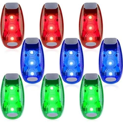 9 Pcs Safety Light Waterproof Flashing Bicycle Rear Light,for Running, Walking, Cycling, Helmet, Etc,Red/Blue/Green
