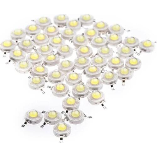 Promotion! 50Pcs 1W Diode High Power Cool White Led Beads 1 Watt Lamp Chip 3V-3.4V
