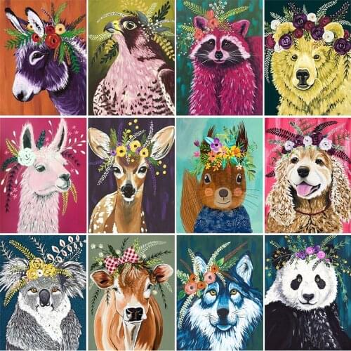 5D DIY Diamond Painting Animals Dog Fox Cross Stitch Kit Full Drill Embroidery Mosaic Art Picture of Rhinestones Wall Decor Gift