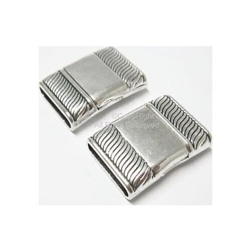 Antique silver Flat magnetic clasp 16x3mm Leather bracelet clasps-FC55