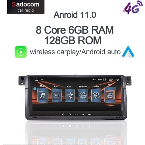Carplay 8.8" Android 10.0 RDS autoradio 128GB ROM 6GB RAM Car Audio DVD GPS car radio Glonass for BMW E46 M3 318/320/325/330/335