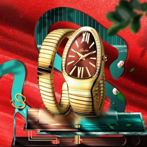 Top Brand Womens Watches Snake Shape Luxury Fashion Diamond Ladies Wristwatches Stainless Steel Watch Clock Relogio Feminino