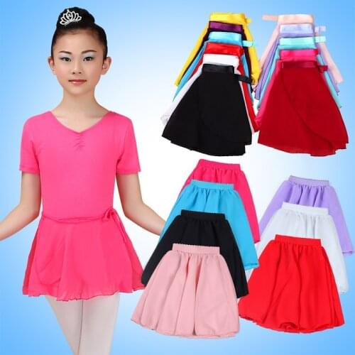 Kids Wrap Ballet Practice/Stage Show Skirt 18 Kinds Cheap Dance Aprons Discount Chiffon Child Girl Semi Transparent Tulle Skirts