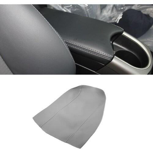 For Toyota Prius 2010 2011 2012 2013 2014 2015 Microfiber Leather Center Control Lid Armrest Box Cover Sticker Trim Gray Color