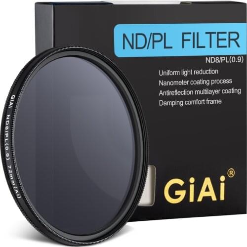 Giai 2 In 1 DSRL Camera Accessories Lens ND CPL Filter 67mm 62mm 58mm 55mm 52mm 49mm 46mm 43mm 40.5mm For Nikon Canon Sony