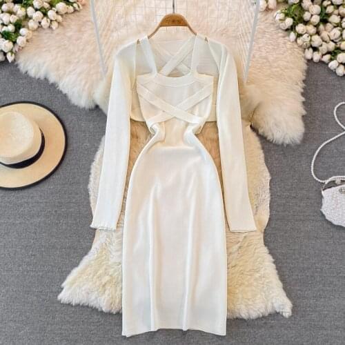 Модные вязаные платья Foamlina China At AliExpress