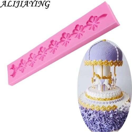 Chocolate lace Mold Flower Mold Silicone Cake border Decorating Mould Pastry Tools formas de silicone Kitchen D0800