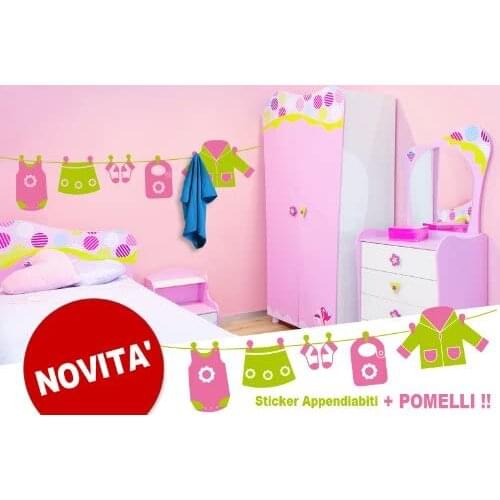 Adhesive wall hanger girls with knobs-measures 150x36 cm-wall decoration, wall stickers, wallpaper