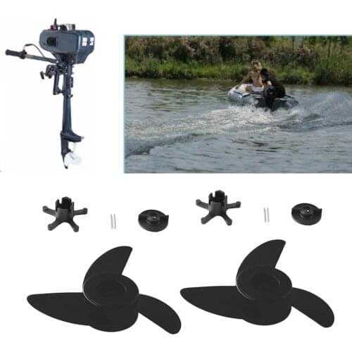 2 Pieces Power Prop Kit 3-Blades (1cm Inner Hole Diameter) Electric Trolling Motor Outboard/Propeller Kit for ET44L ET54L D65L