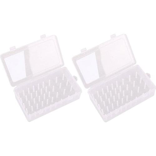 2 Pieces Plastic Bobbins Storage Box with 42 Spools Organizing Case Embroidery Sewing Craft Thread Spools Container Case Holder