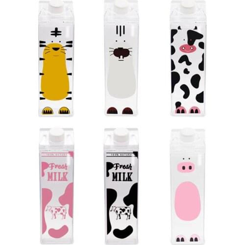 2019 New Bpa free 500ml Creative plastic my water PIG bottle TEA TIGER kettle sports outdoor juice COW MILK cartoon bottle