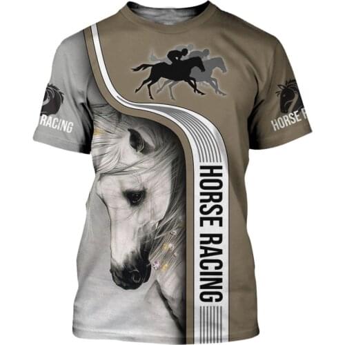 US Size Summer New Animal Horse 3D Printed Mens Tshirt Harajuku Fashion Summer Short Unisex Casual T-shirt Tops