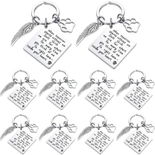 Fashion Pet Memorial Keychain Dog Pendant White Maltese Animal Bell Enamel Keyring Women Bag Jewelry Girls