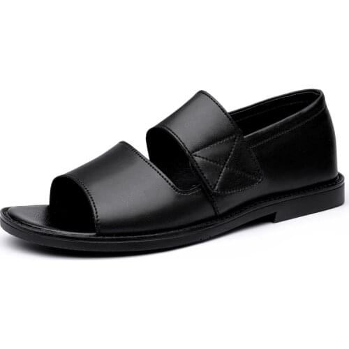 Mens Sandals Summer Leisure Walk Non-slip Beach Sandals Broken Holes Walking Shoes Flat Designer Shoes Minimalist Sandals Basic